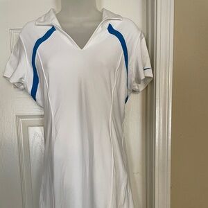 Nike women’s Tennis Dress VINTAGE,White with Navy Trim - Size M